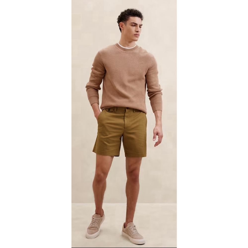 Men's Banana Republic Lived-In Shorts Brown 30